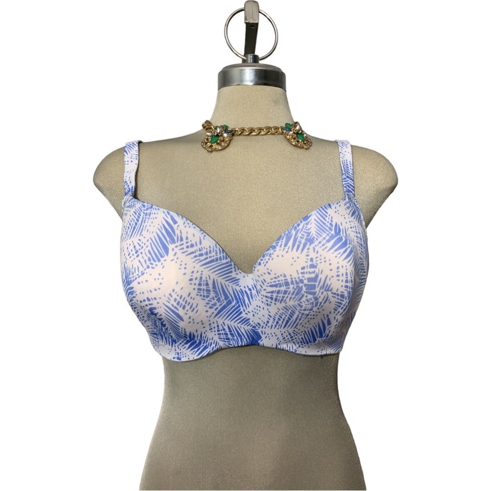 FASHION BUG Blue and White Bra Plus Size 40D